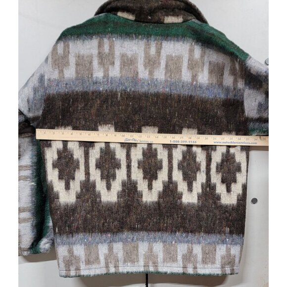 Molina Indian Drawin Southwestern Aztec Zip Up Fleece/Felted Jacket Vintage - Picture 12 of 12